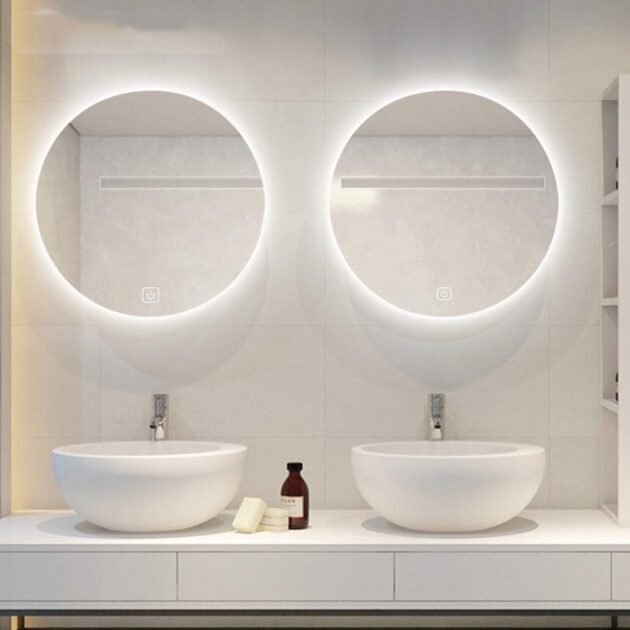 Espejo doble con luz LED